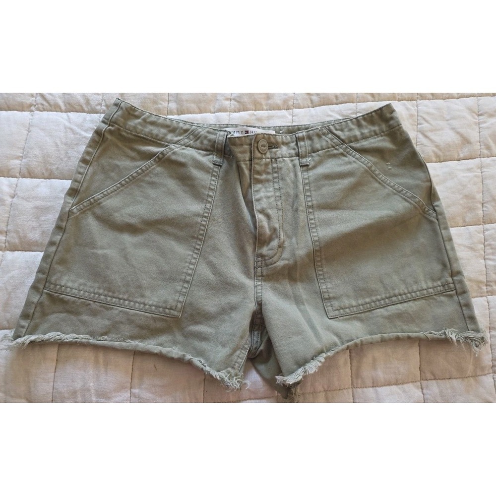Vintage‎ Tommy Hilfiger Shorts Women's Sz 8 Green Utility Cotton Y2K